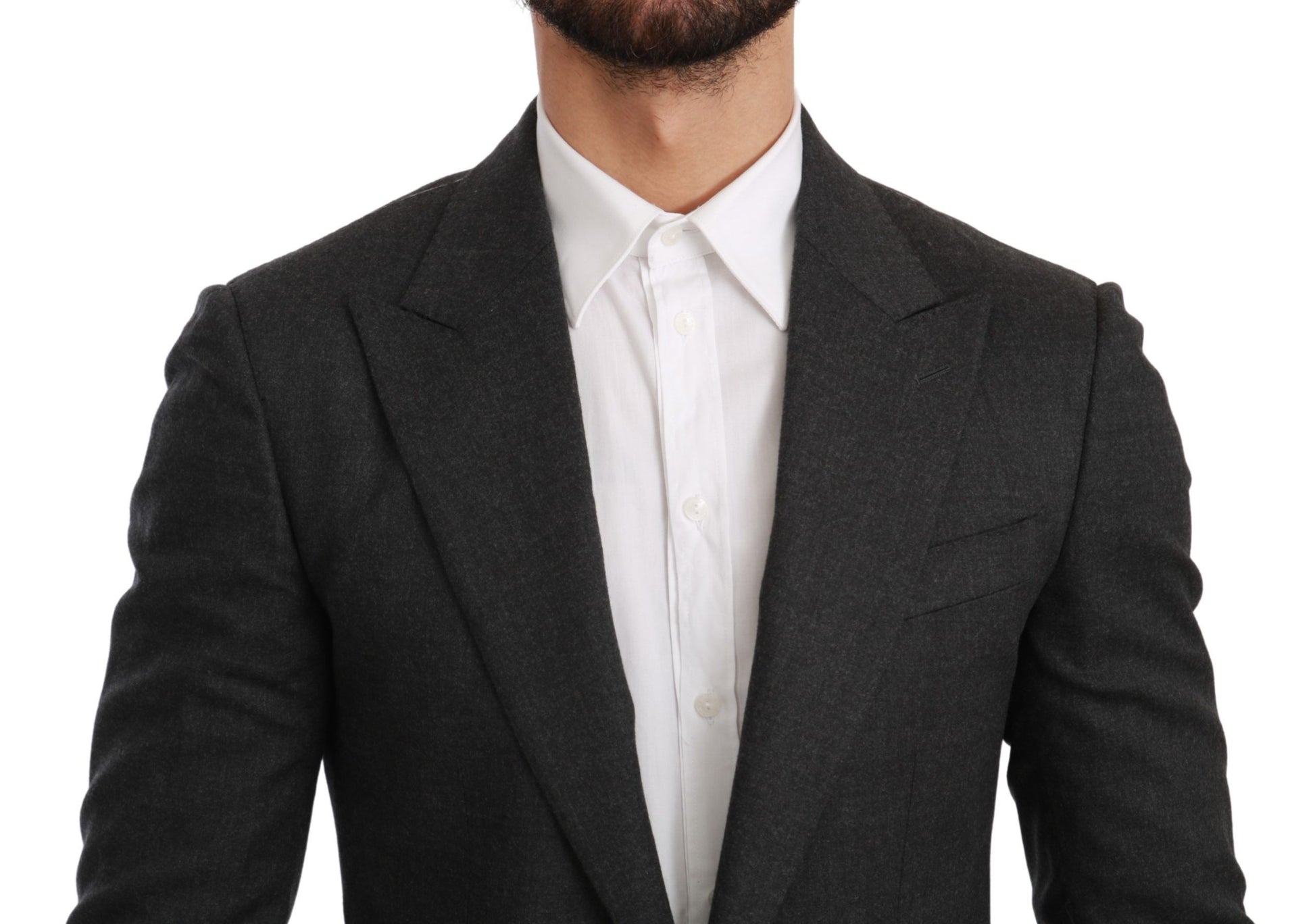 Dolce & Gabbana Gray NAPOLI Slim Fit Jacket Wool Blazer Dolce & Gabbana