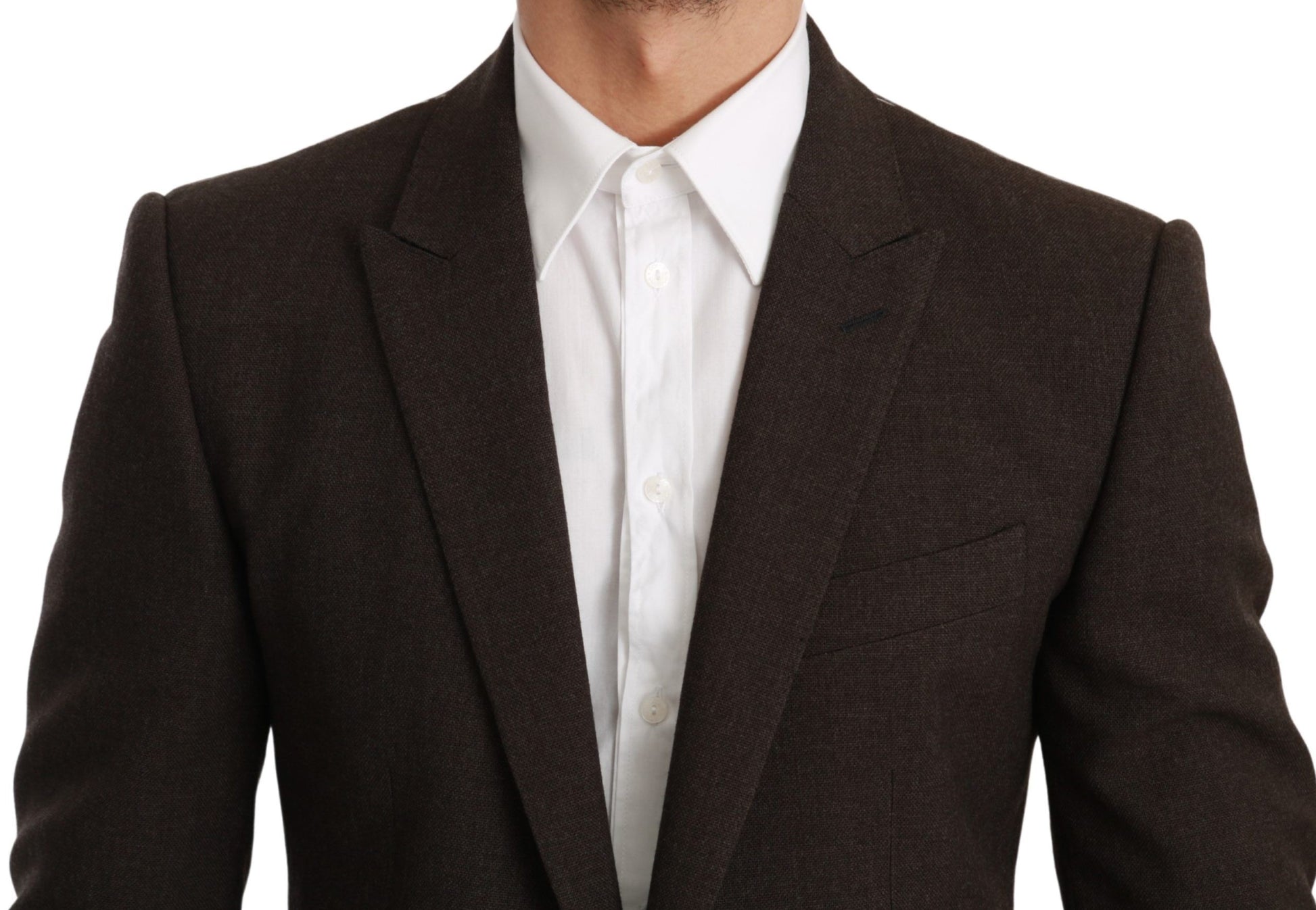 Dolce & Gabbana Brown Slim Fit Coat Jacket MARTINI Blazer Dolce & Gabbana