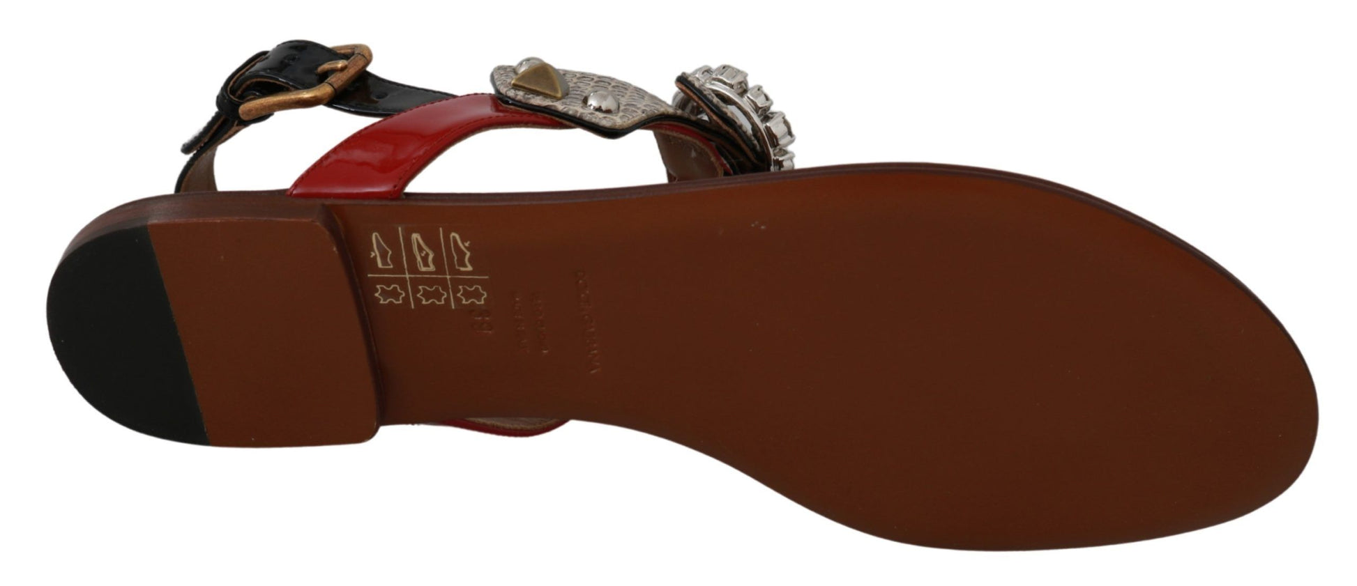 Dolce & Gabbana Leather Ayers Crystal Sandals Flip Flops Shoes Dolce & Gabbana