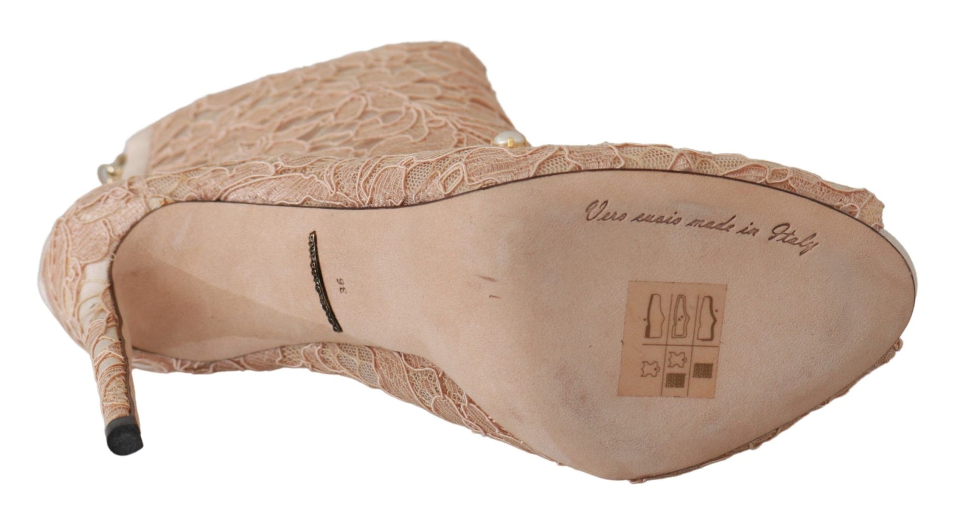 Dolce & Gabbana Pink Crystal Lace Booties Stilettos Shoes Dolce & Gabbana