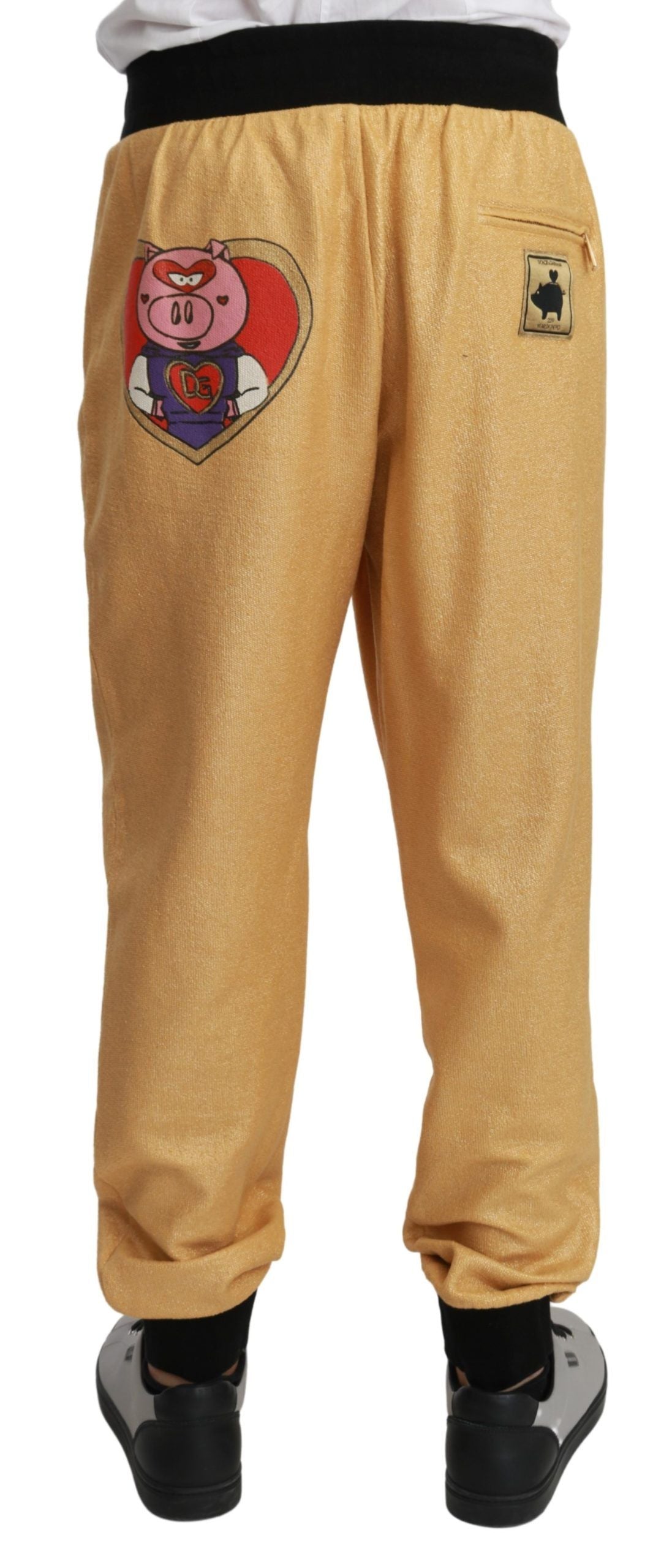 Dolce & Gabbana Gold Year Of The Pig Cotton Mens Pants Dolce & Gabbana