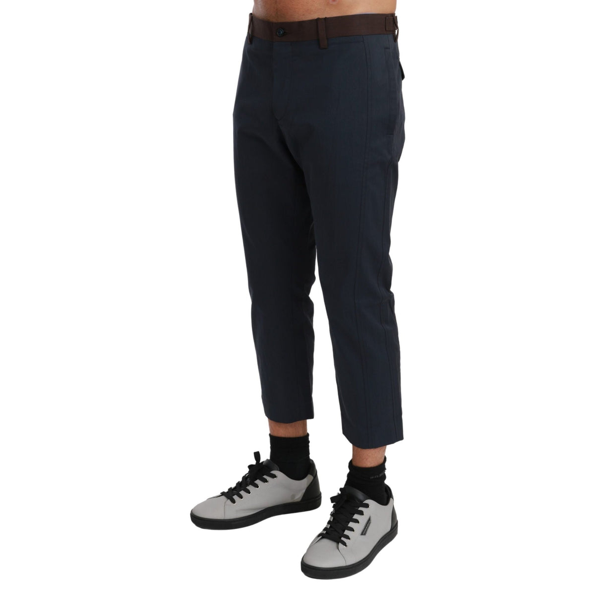 Dolce & Gabbana Brown Stripes Cropped Trousers Pants