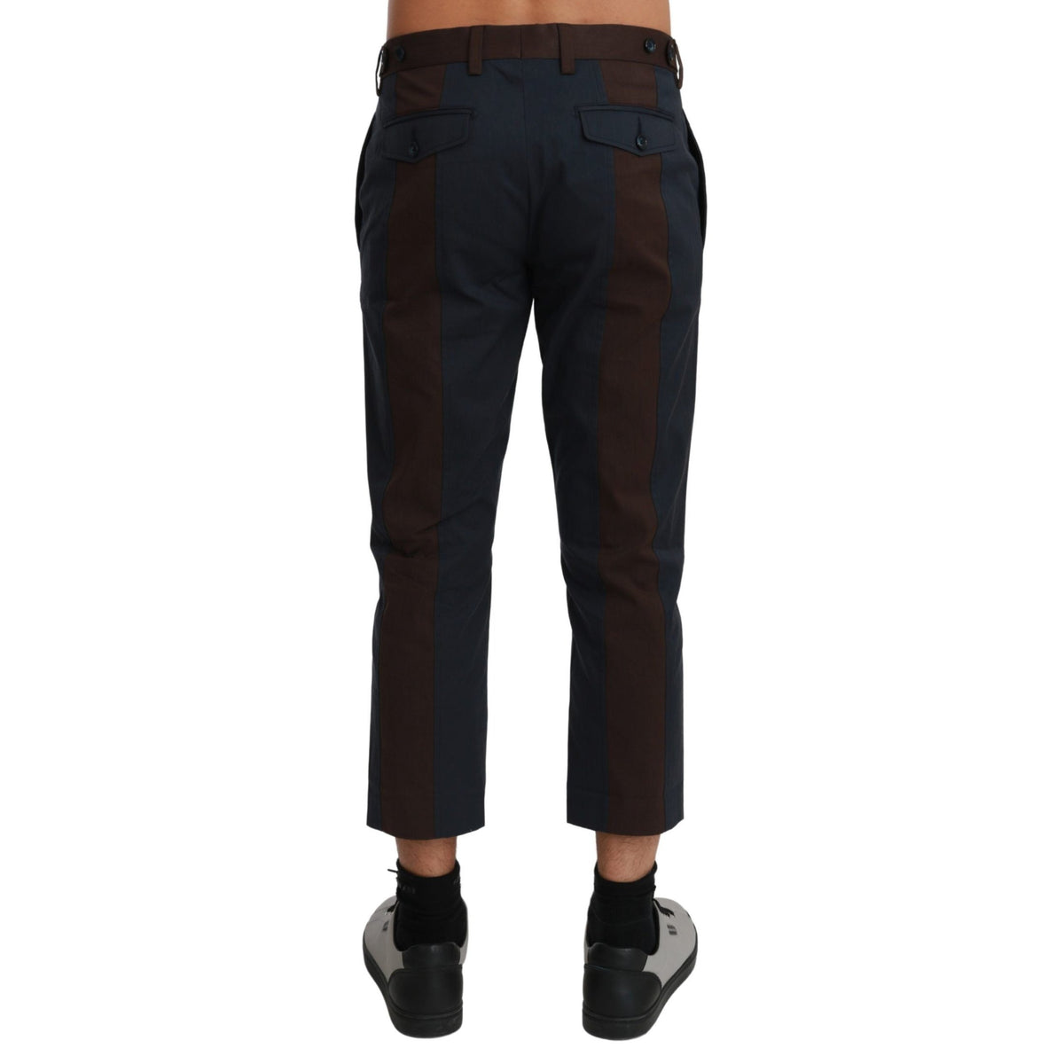 Dolce & Gabbana Brown Stripes Cropped Trousers Pants