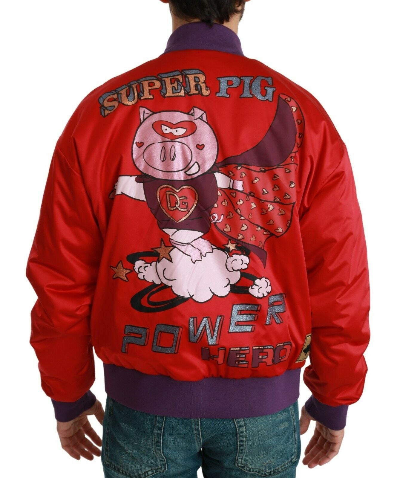 Dolce & Gabbana Red YEAR OF THE PIG Bomber Jacket Dolce & Gabbana