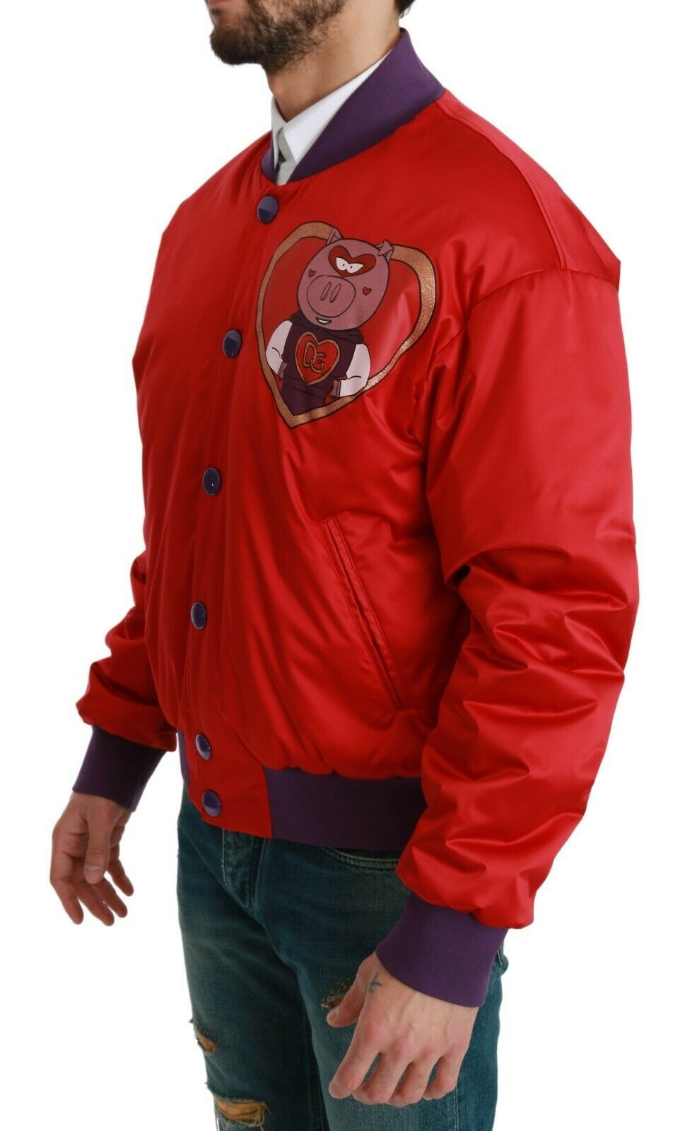 Dolce & Gabbana Red YEAR OF THE PIG Bomber Jacket Dolce & Gabbana
