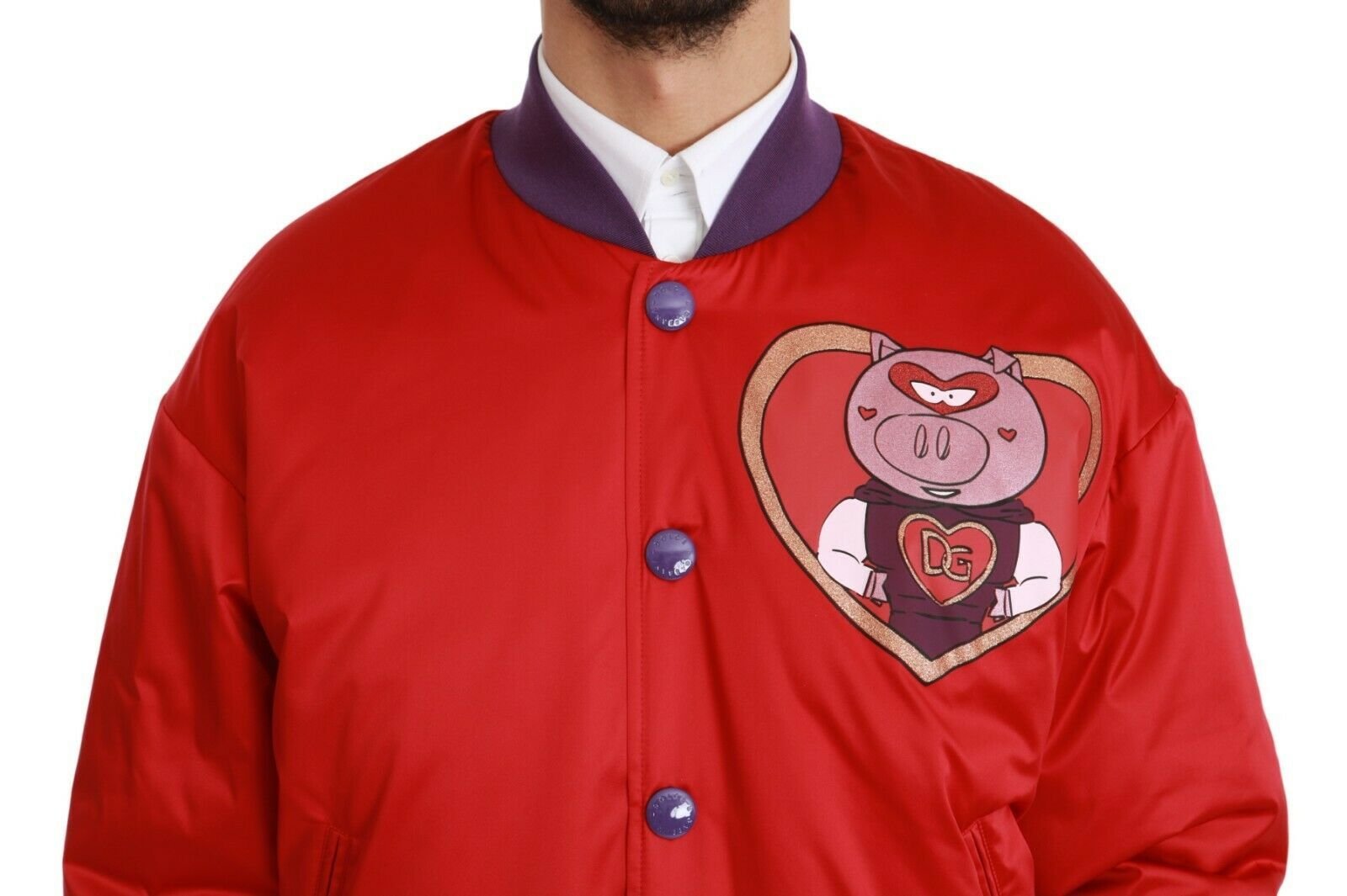 Dolce & Gabbana Red YEAR OF THE PIG Bomber Jacket Dolce & Gabbana