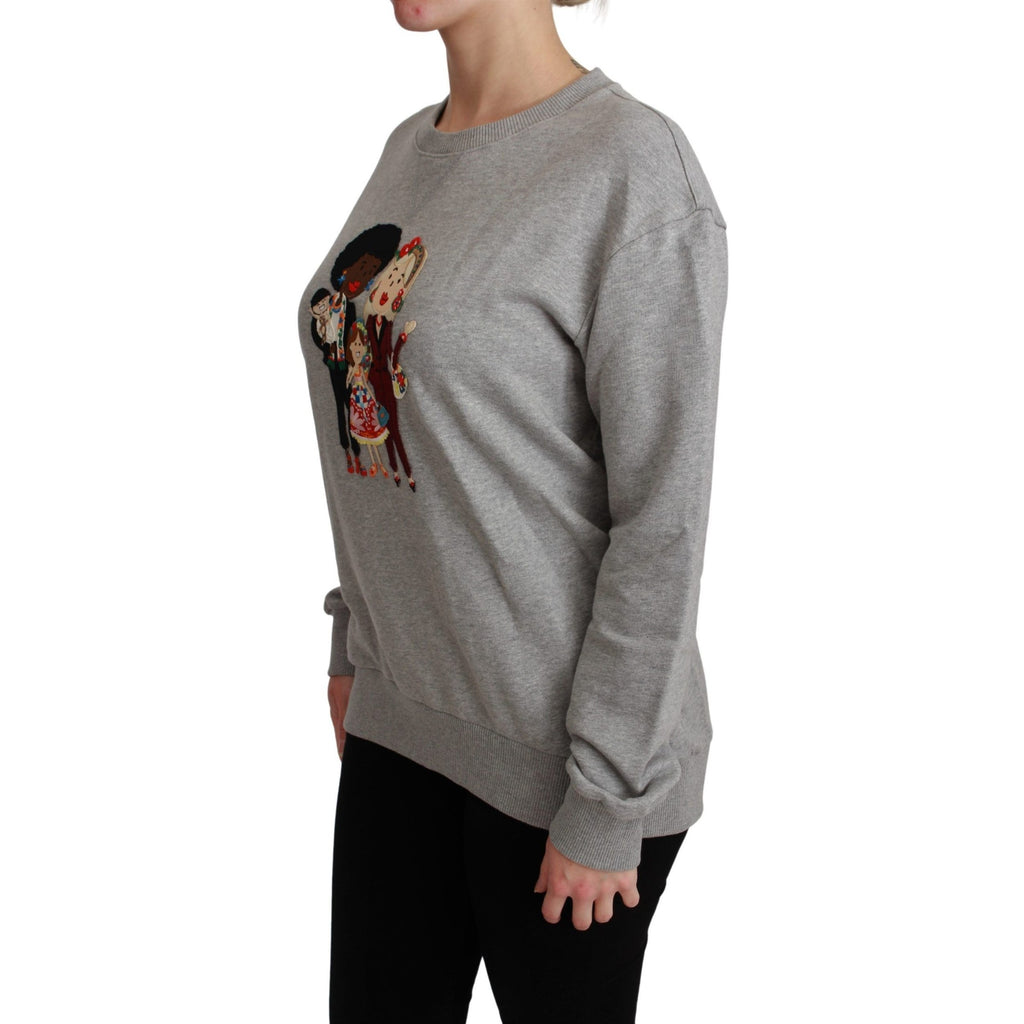 Dolce & Gabbana Gray #dgfamily Cotton Pullover Sweater