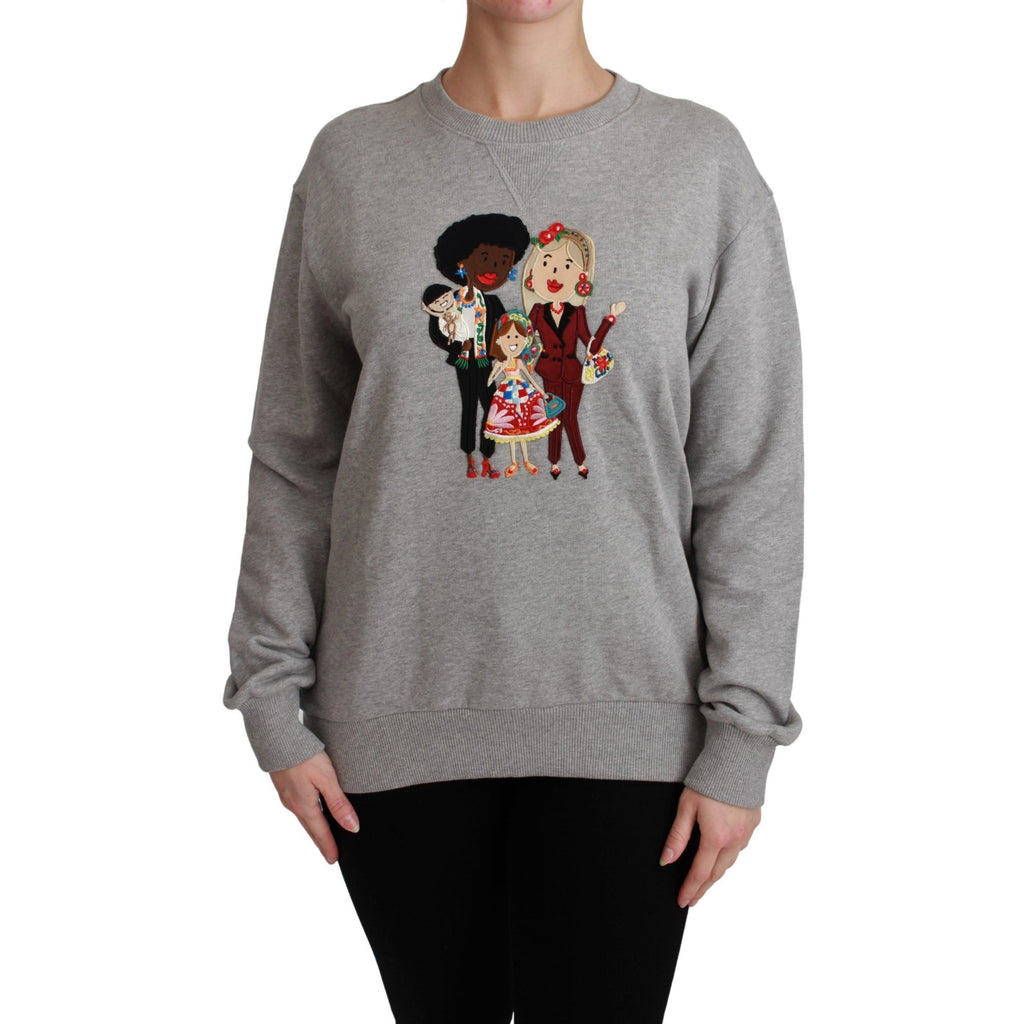 Dolce & Gabbana Gray #dgfamily Cotton Pullover Sweater