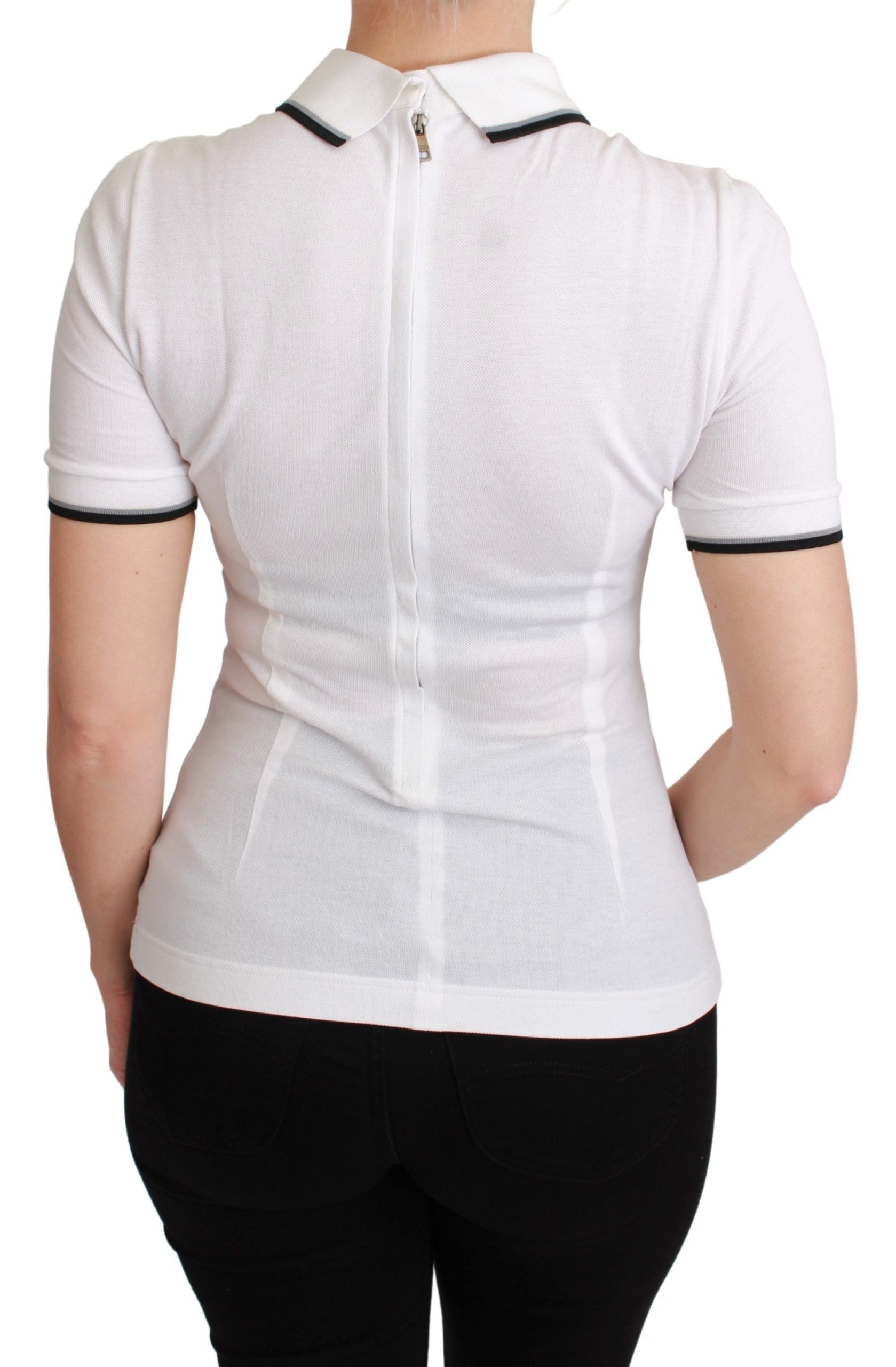 Dolce & Gabbana White Cotton Polo #dgfamily T-shirt Dolce & Gabbana
