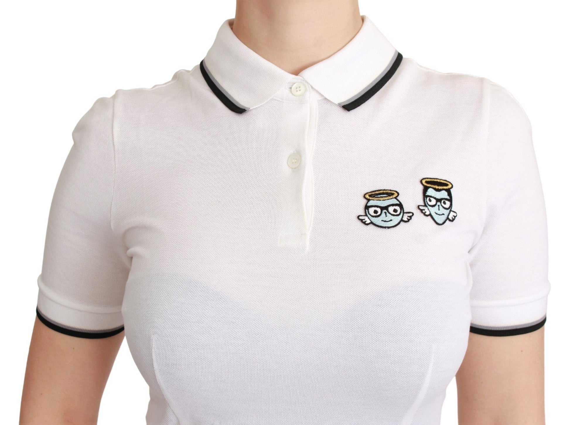 Dolce & Gabbana White Cotton Polo #dgfamily T-shirt Dolce & Gabbana