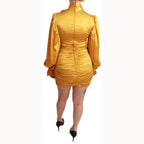 Dolce & Gabbana Yellow Silk Stretch Sheath Bodycon Mini Dress