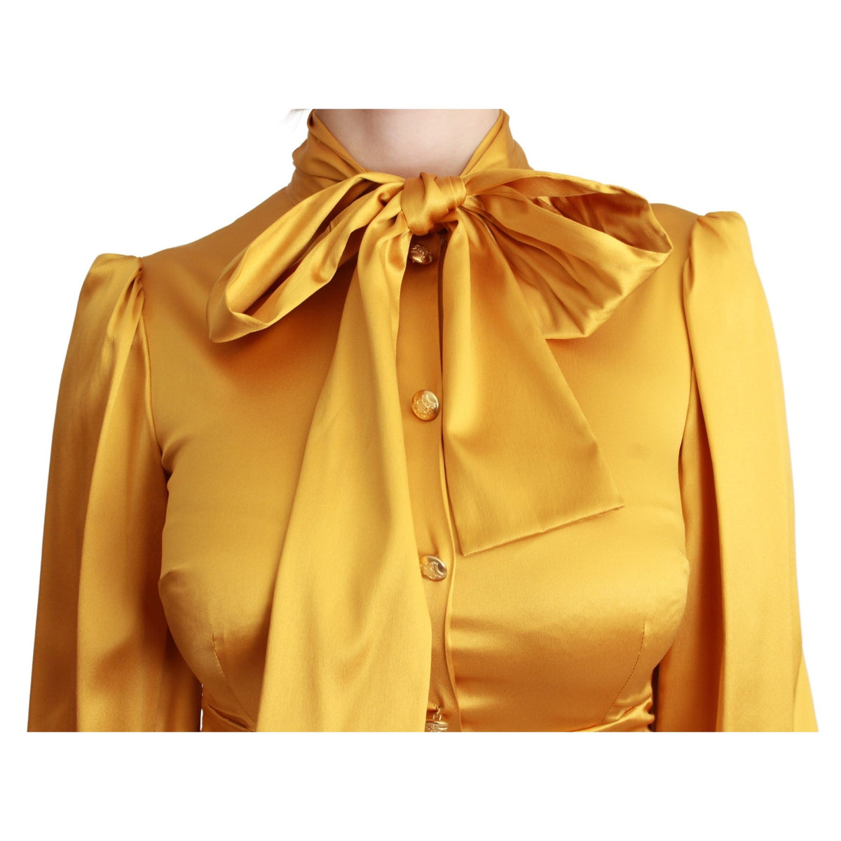 Dolce & Gabbana Yellow Silk Stretch Sheath Bodycon Mini Dress