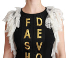 Black Dolce & Gabbana Fashion Devotion sheath mini dress featuring a fitted silhouette and elegant design.