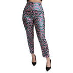 Dolce & Gabbana Multicolor Patterned Cropped High Waist Pants