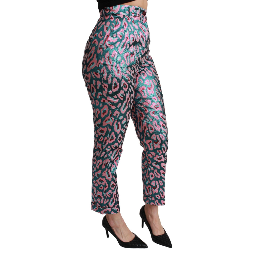 Dolce & Gabbana Multicolor Patterned Cropped High Waist Pants