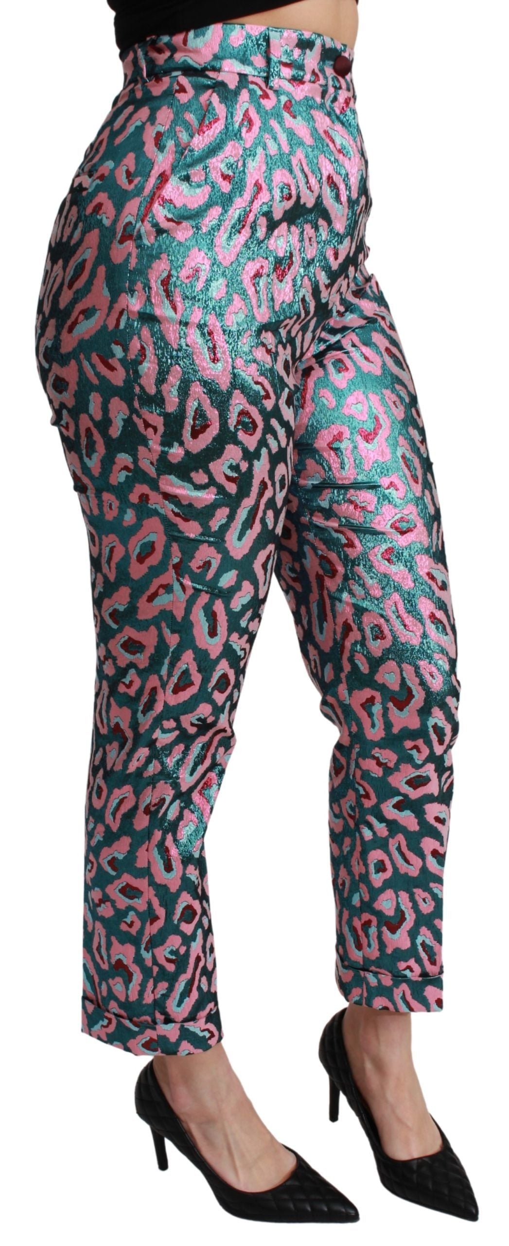 Dolce & Gabbana Multicolor Patterned Cropped High Waist Pants Dolce & Gabbana
