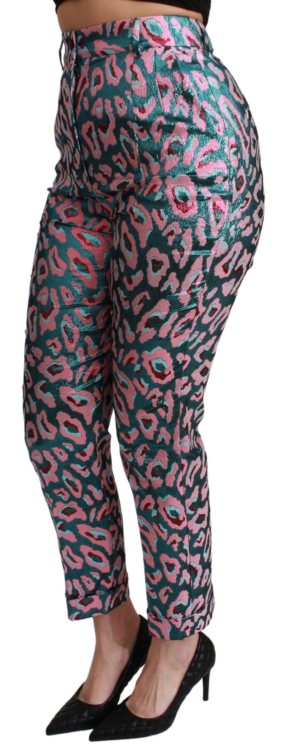 Dolce & Gabbana Multicolor Patterned Cropped High Waist Pants Dolce & Gabbana