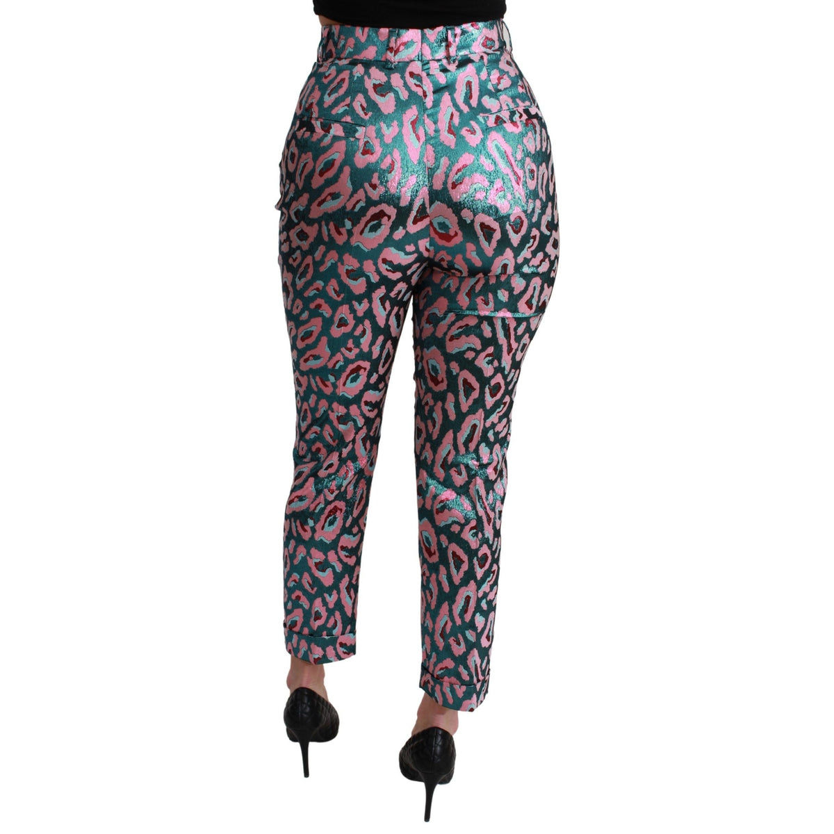 Dolce & Gabbana Multicolor Patterned Cropped High Waist Pants