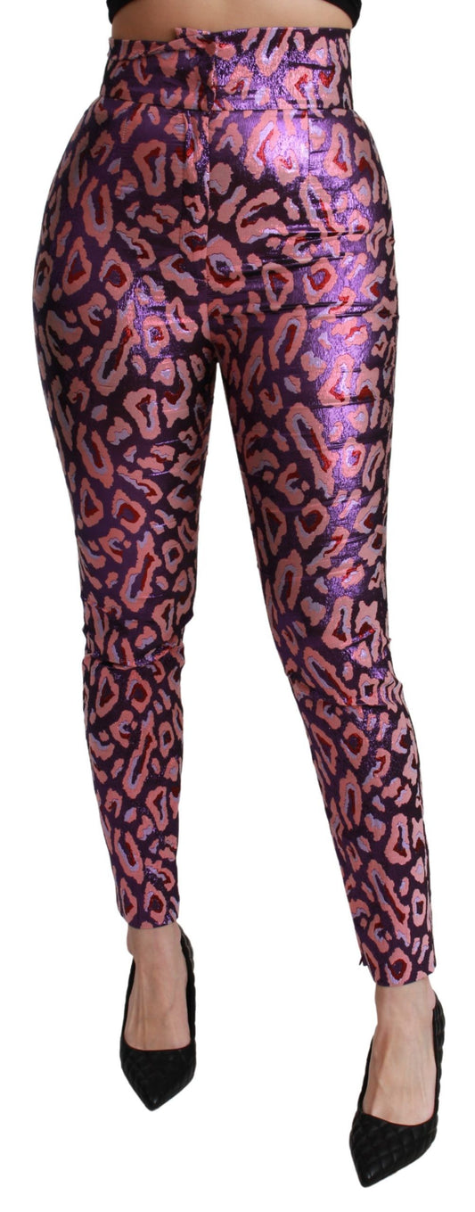 Dolce & Gabbana Multicolor Patterned Cropped High Waist Pants Dolce & Gabbana