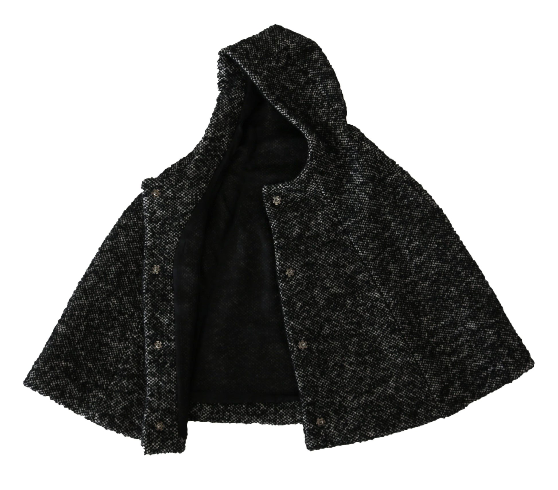 Dolce & Gabbana Gray Tweet Wool Kaftan Jacket Coat Top Dolce & Gabbana