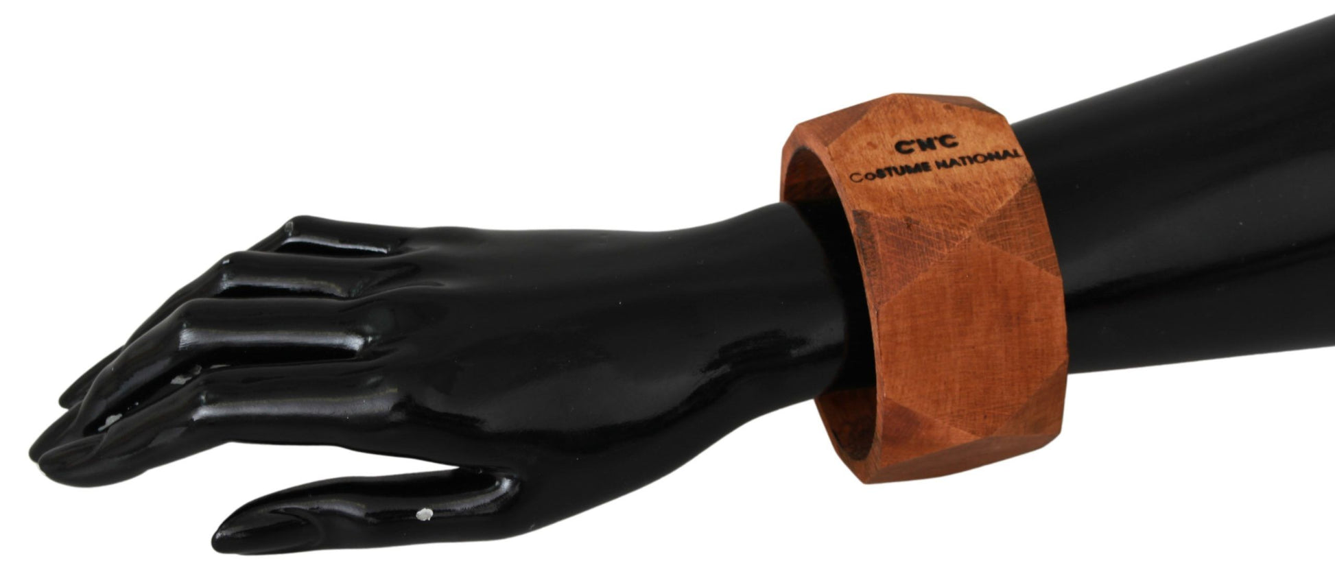 Costume National Brown Wooden Branded Bracelet Costume National