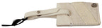 GF Ferre Beige Luggage Tag Branded Leather Patterned Keychain