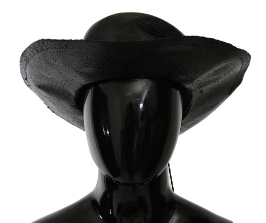 Costume National Black Wide Brim Cowboy Solid Hat Costume National