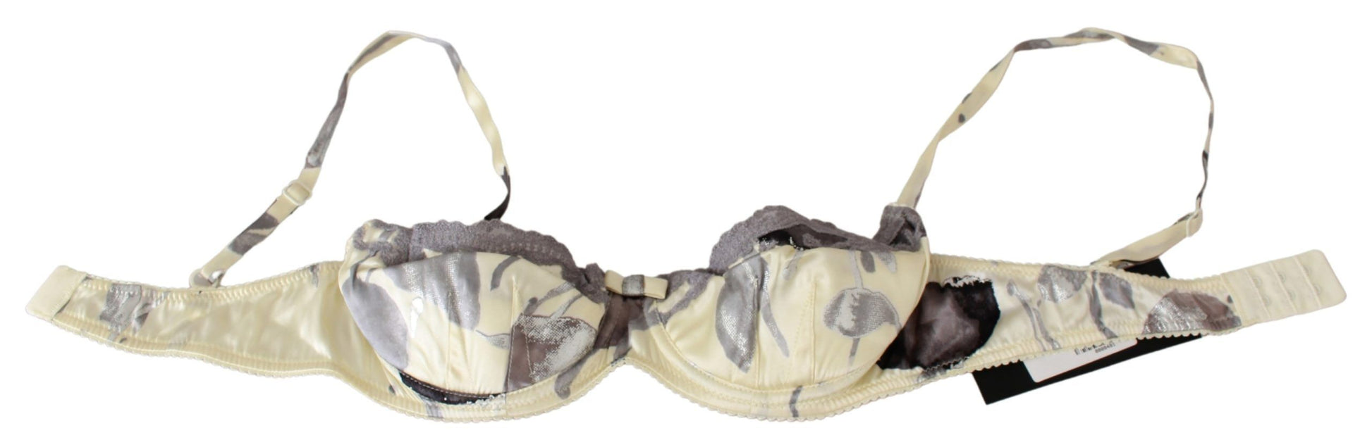 Ermanno Scervino Beige Gray Lace Balconcino Bra Underwear Ermanno Scervino