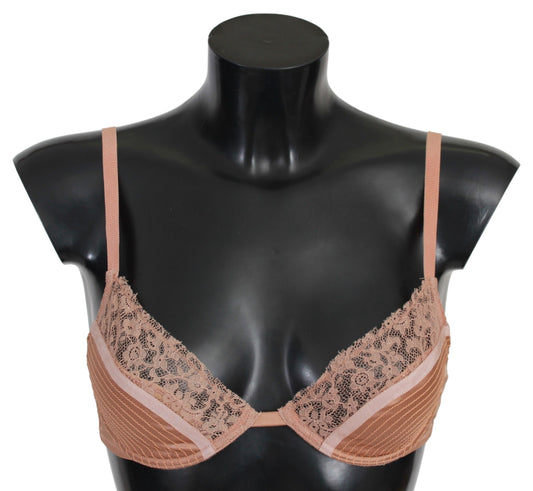 Ermanno Scervino Nude Lace Push Up Silk Underwear Ermanno Scervino