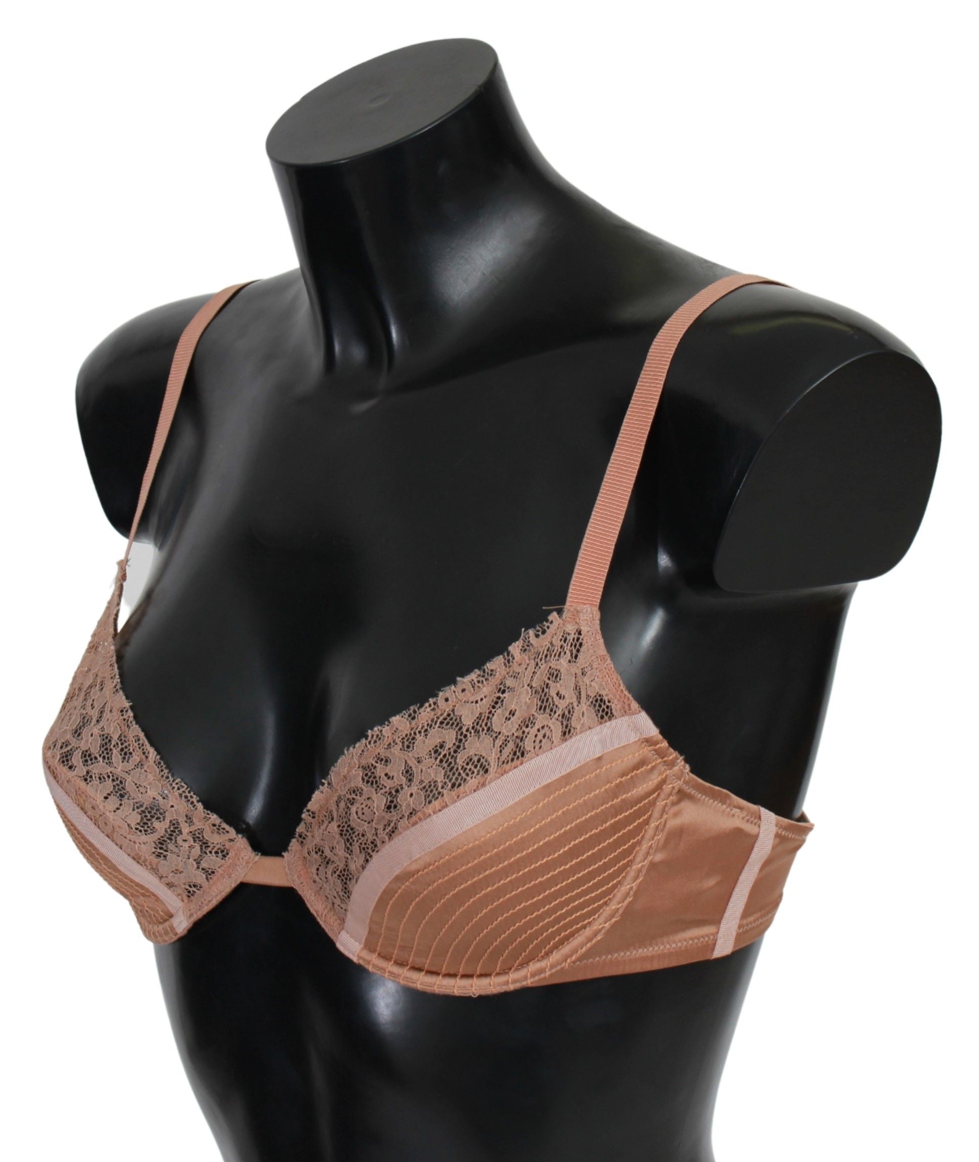Ermanno Scervino Nude Lace Push Up Silk Underwear Ermanno Scervino