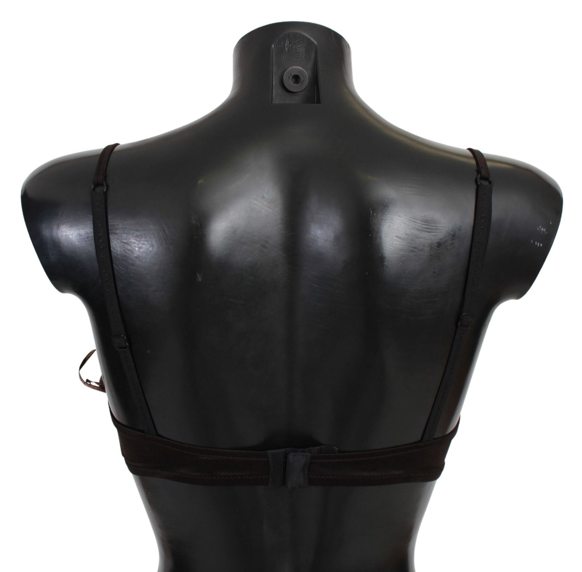 Ermanno Scervino Brown Sequined Balconcino Bra Underwear Ermanno Scervino