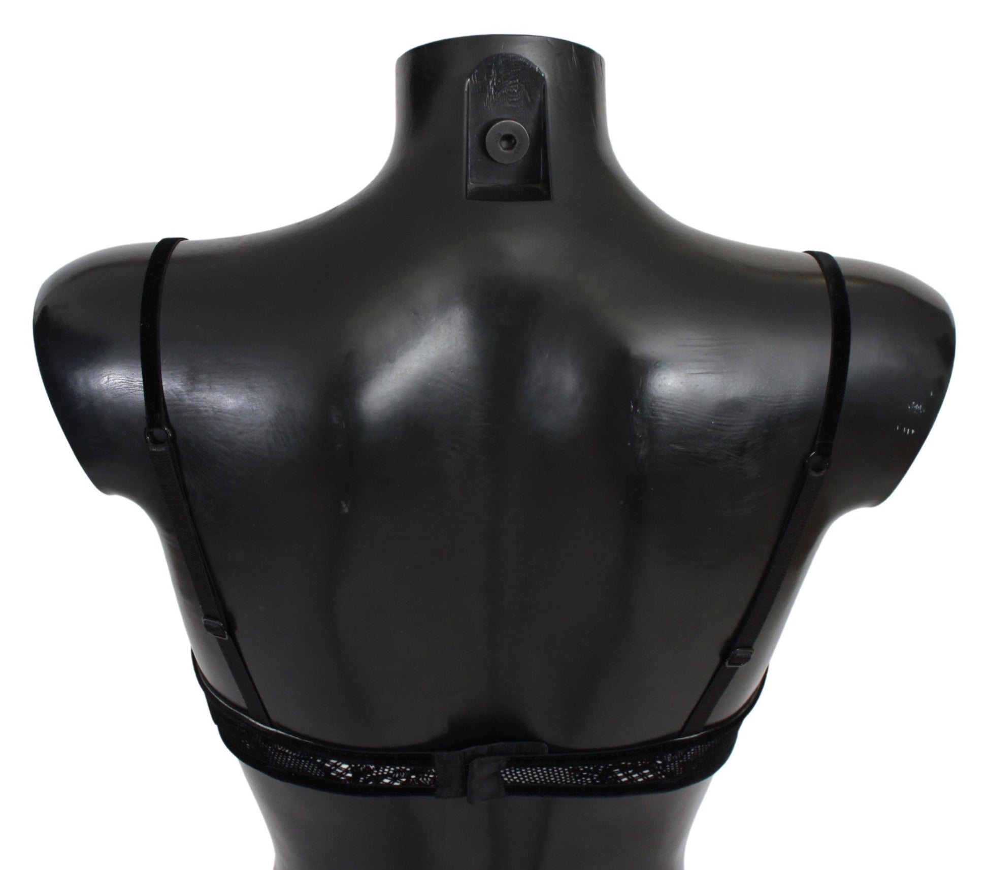 Ermanno Scervino Black Mesh Balconcino Bra Nylon Underwear Ermanno Scervino