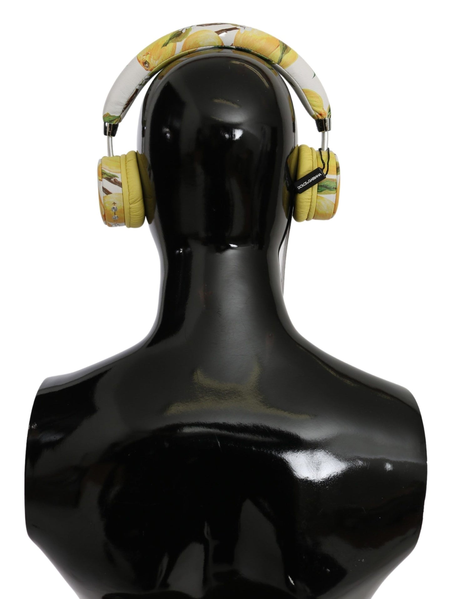 Dolce & Gabbana White Yellow Lemon Print Headset Headphones Dolce & Gabbana