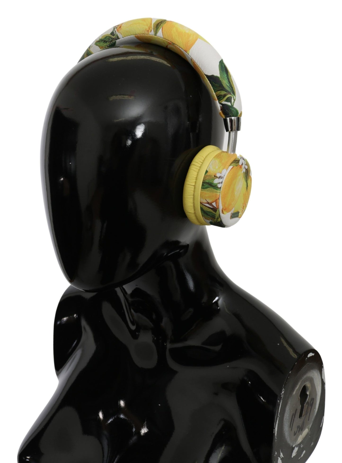 Dolce & Gabbana White Yellow Lemon Print Headset Headphones Dolce & Gabbana