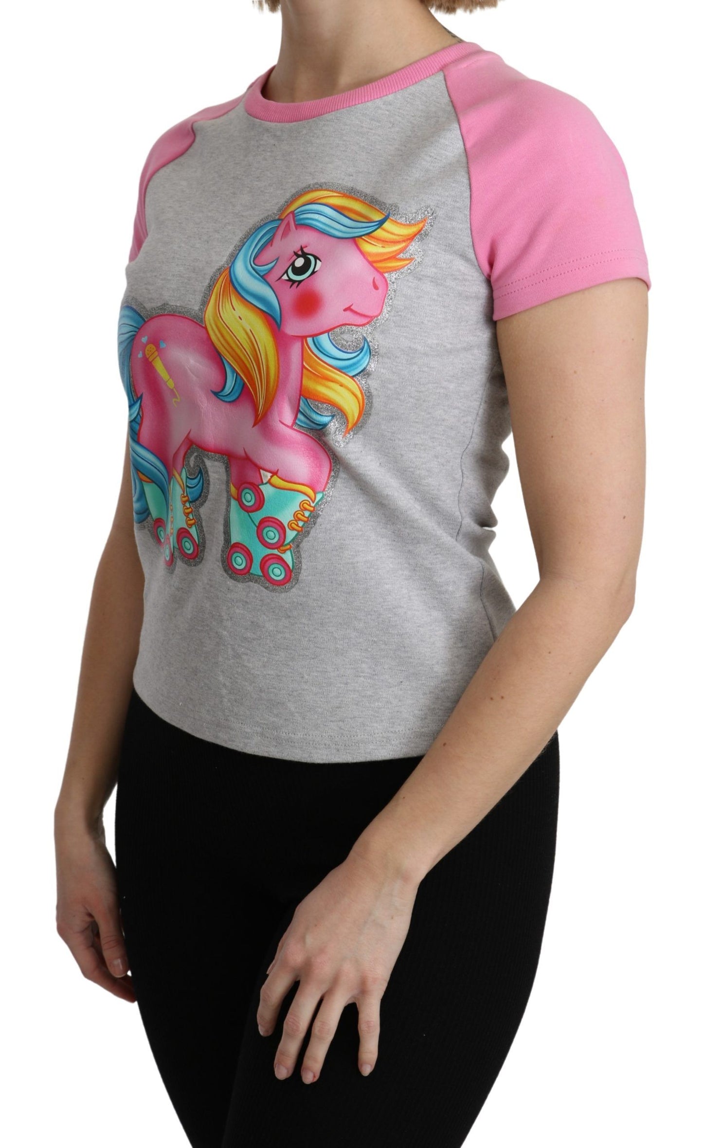 Moschino Gray and pink Cotton T-shirt My Little Pony Top Moschino