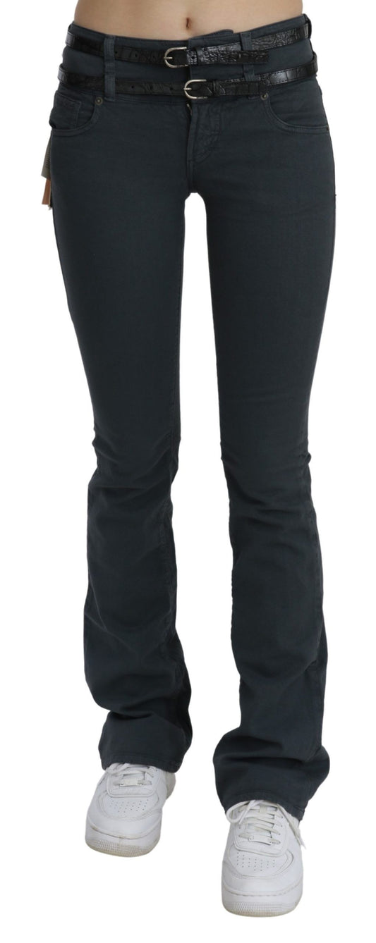 John Galliano Gray Mid Waist Slim Flared Denim Trouser Jeans John Galliano