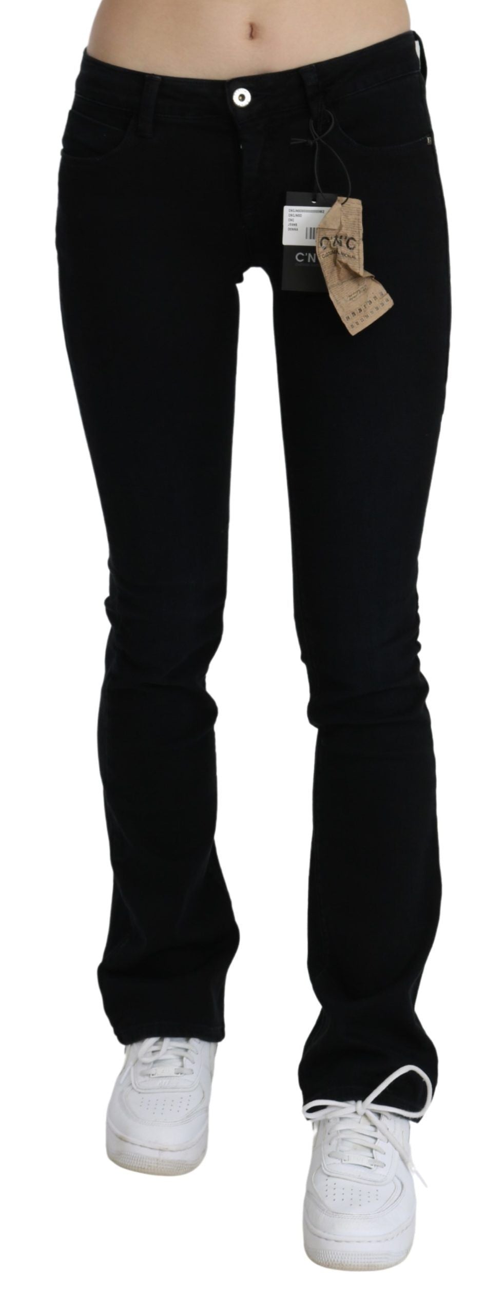 Costume National Black Low Waist Skinny Denim Cotton Jeans Costume National