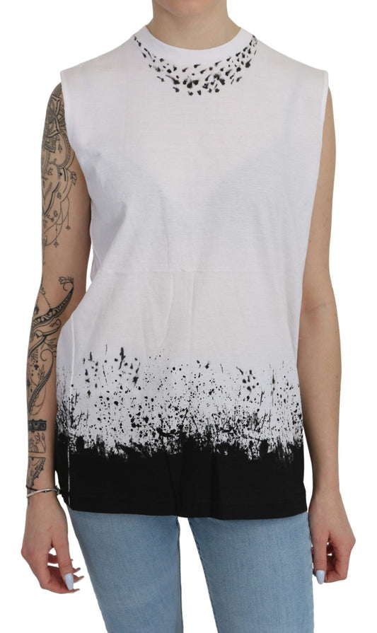 Dsquared² White Sleeveless T-shirt Tank Cotton Top Dsquared²