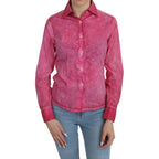 Ermanno Scervino Pink Collared Long Sleeve Shirt Blouse Top