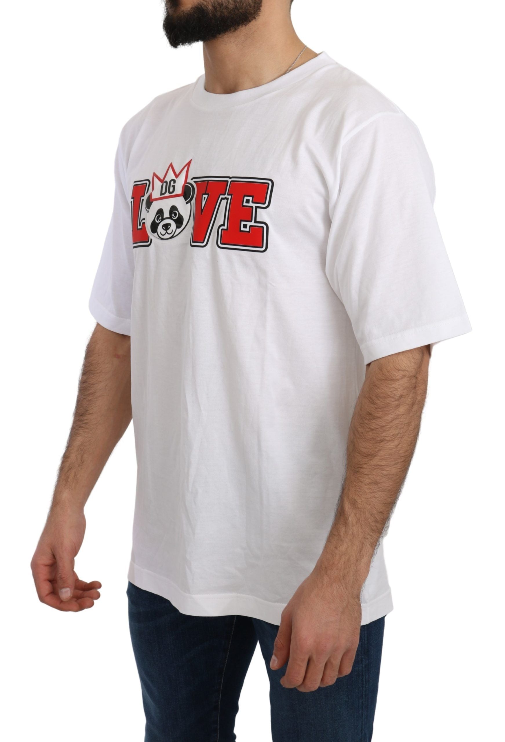 Dolce & Gabbana White Love Panda Print Top T-shirt Dolce & Gabbana