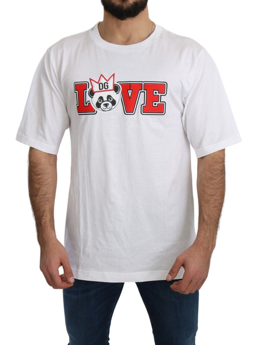 Dolce & Gabbana White Love Panda Print Top T-shirt Dolce & Gabbana