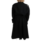 Dolce & Gabbana Virgin Wool Black Blazer Trenchcoat Jacket