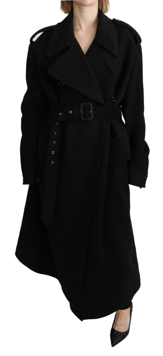 Dolce & Gabbana Virgin Wool Black Blazer Trenchcoat Jacket Dolce & Gabbana