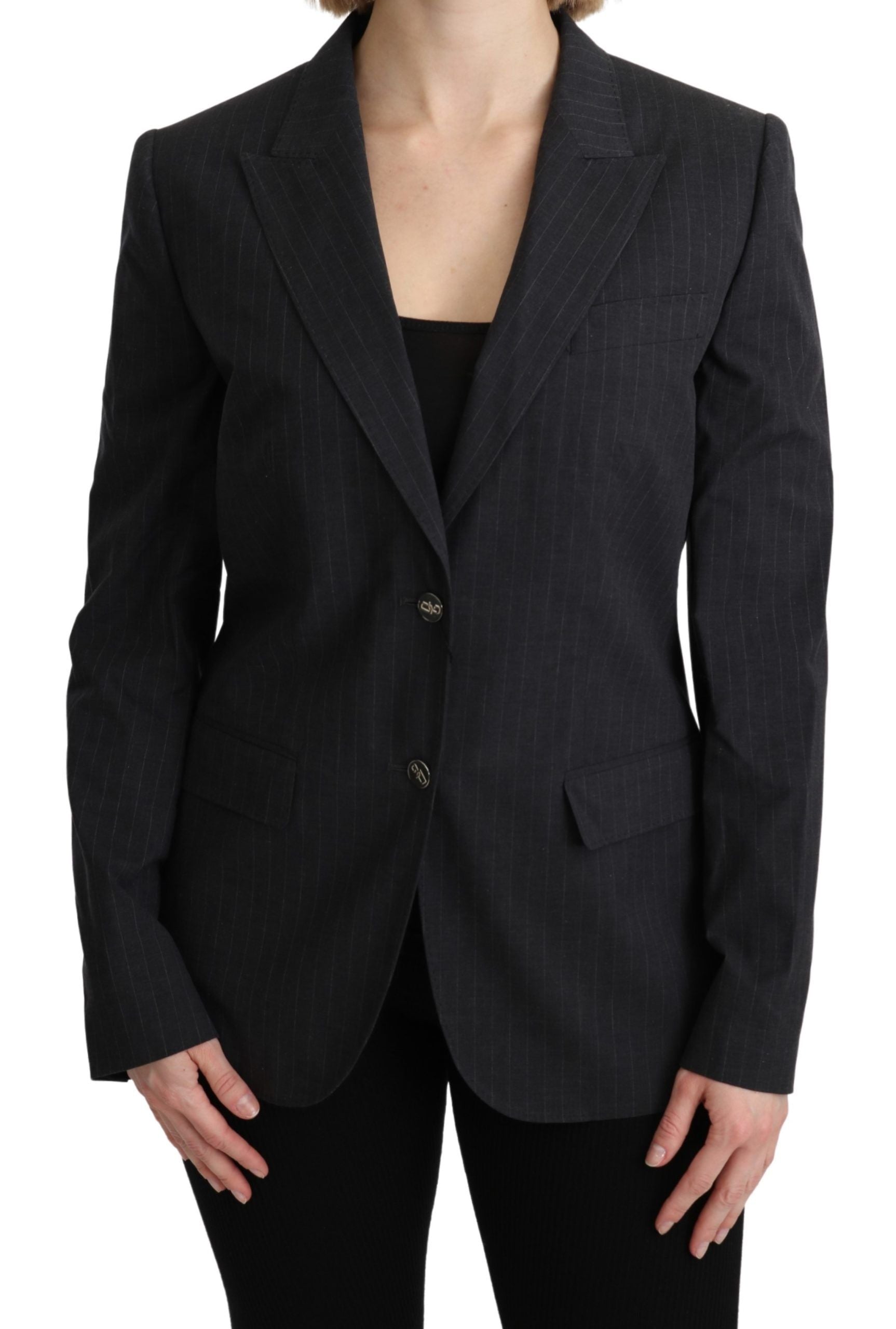 Dolce & Gabbana Gray Single Breasted Blazer Cotton Jacket Dolce & Gabbana