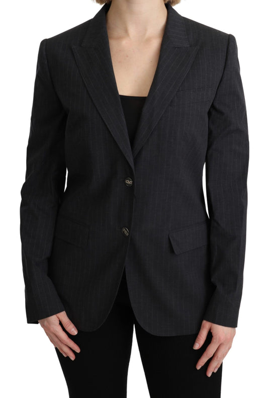 Dolce & Gabbana Gray Single Breasted Blazer Cotton Jacket Dolce & Gabbana