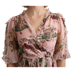 Dolce & Gabbana Pink Bengal Cat Print A-line Maxi Silk Dress
