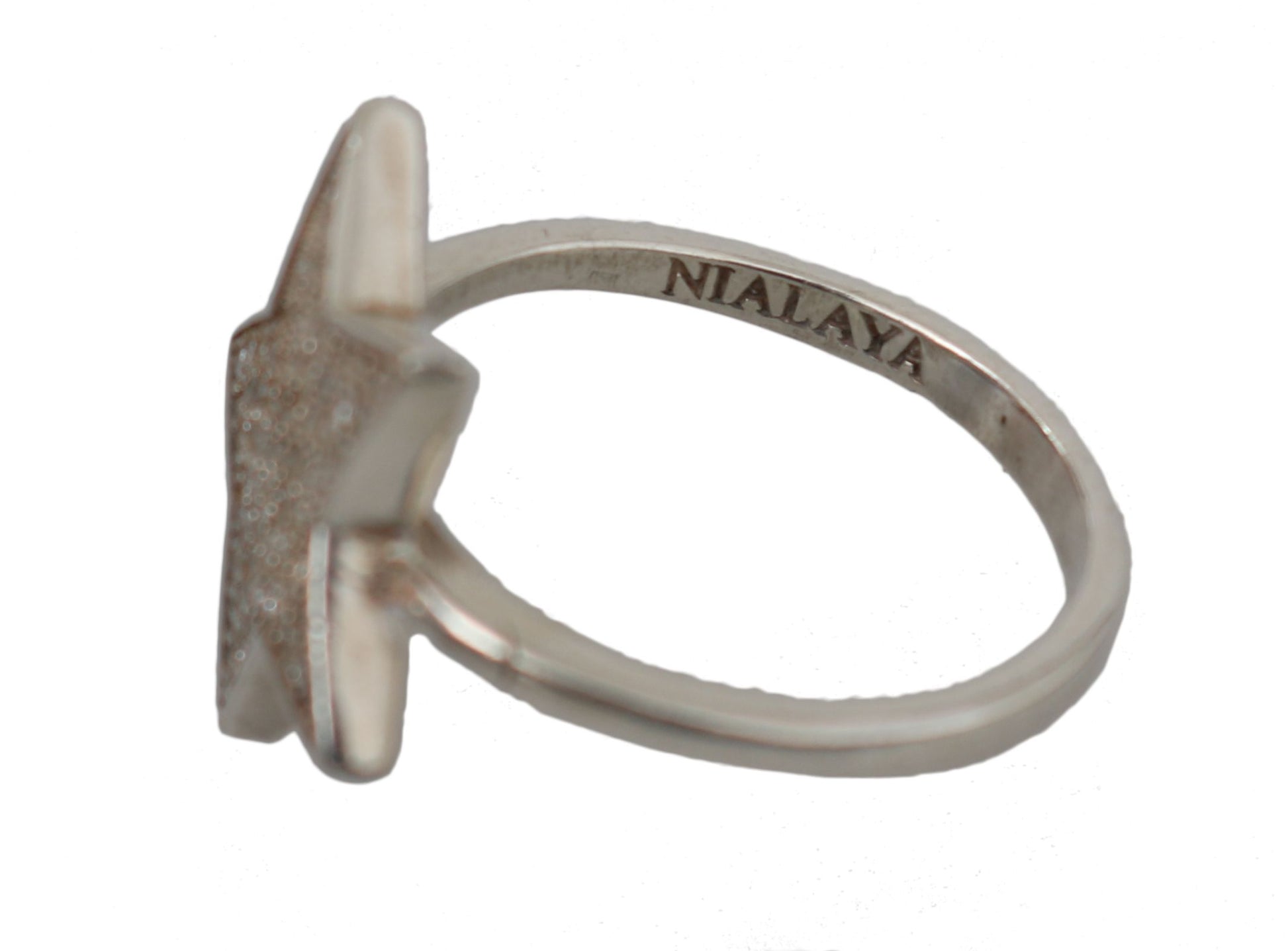 Nialaya Silver Womens Clear CZ Star 925 Ring Nialaya