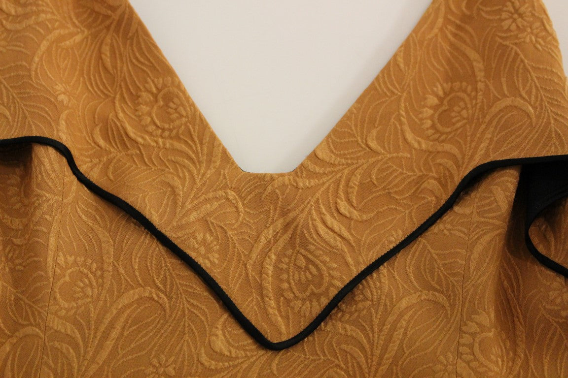 FILOS Black Bronze Silk Sleeveless Above Sheath Dress FILOS