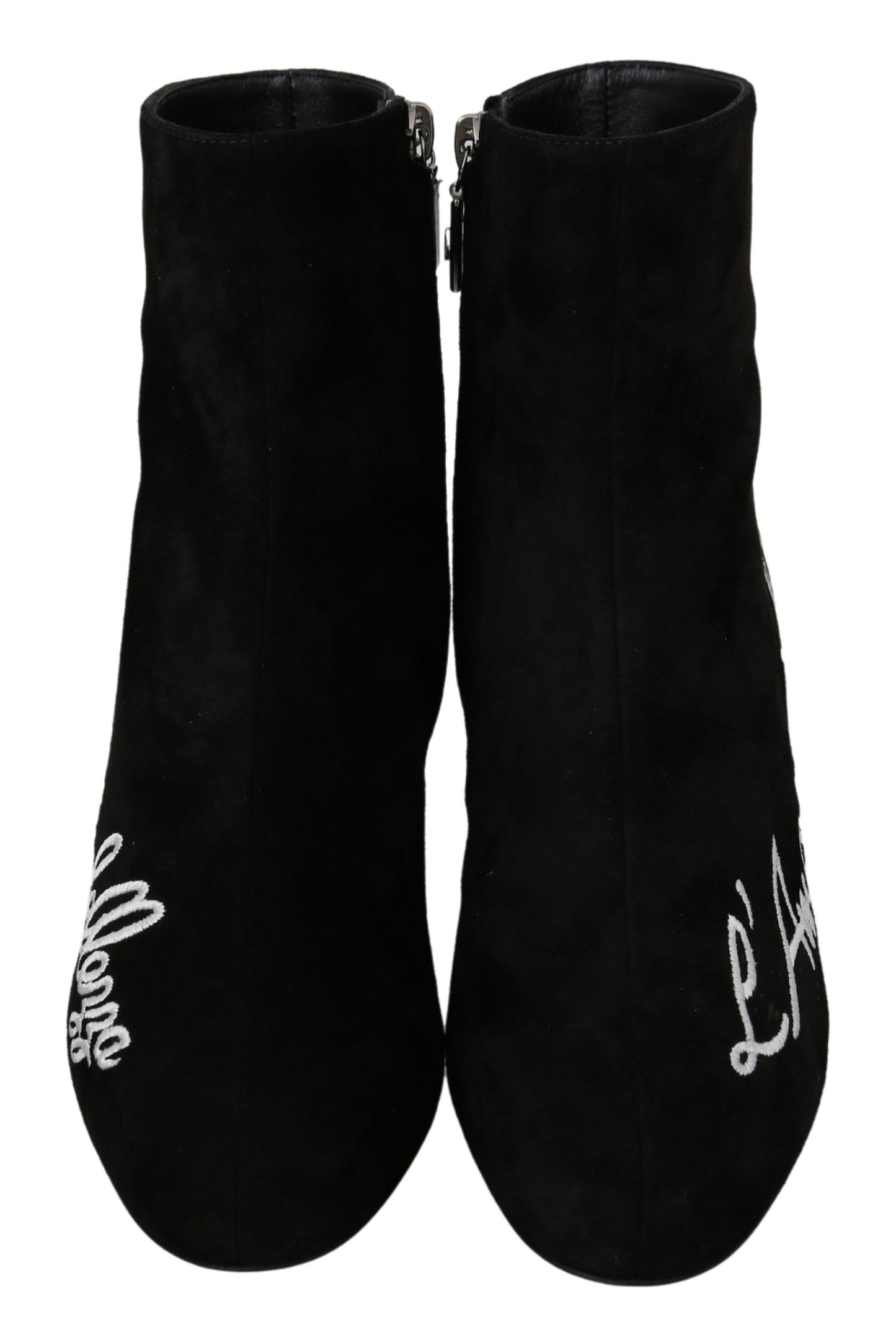 Dolce & Gabbana Black Suede L'Amore E'Bellezza Boots Shoes Dolce & Gabbana