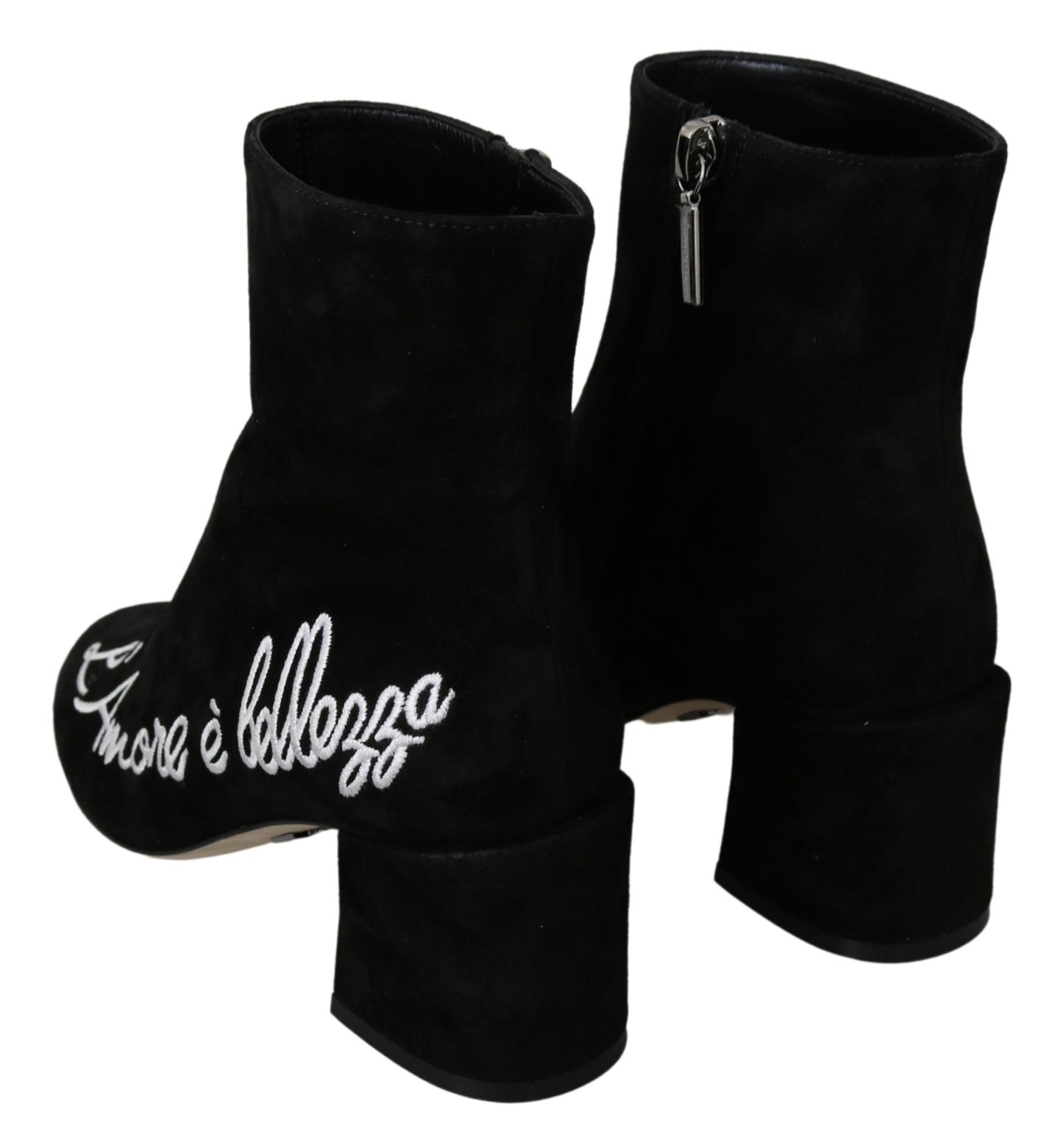 Dolce & Gabbana Black Suede L'Amore E'Bellezza Boots Shoes Dolce & Gabbana
